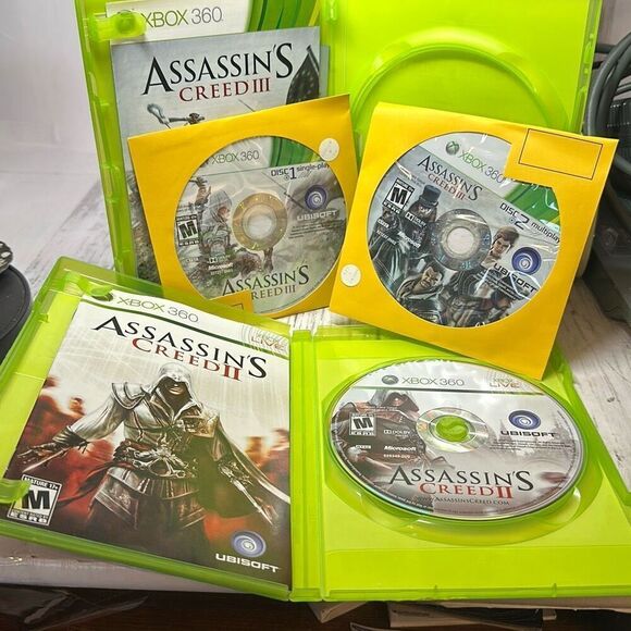 XBox 360 Console with Cords and 5 Games 60GB HDD and 120GB HDD Assasins Creed - Picture 7 of 11
